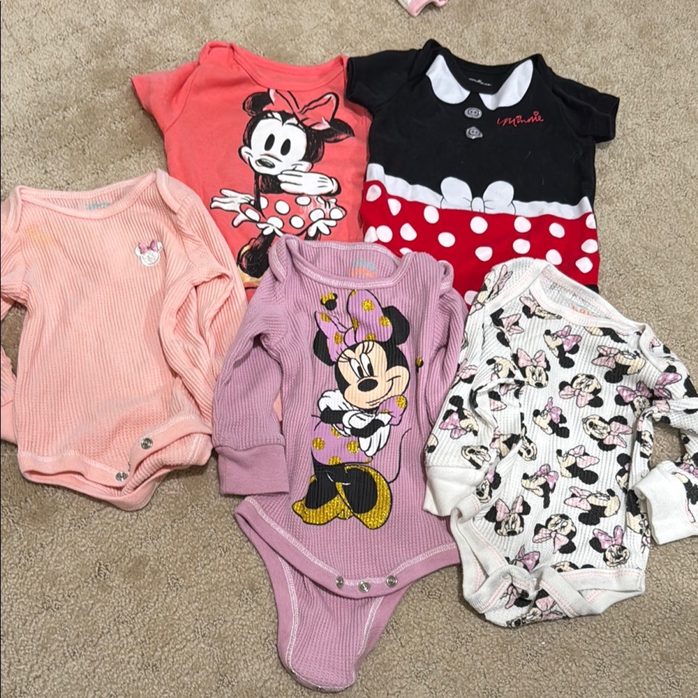 Disney Minnie Mouse Kids One Pieces Set - Pink, Purple, Black, White